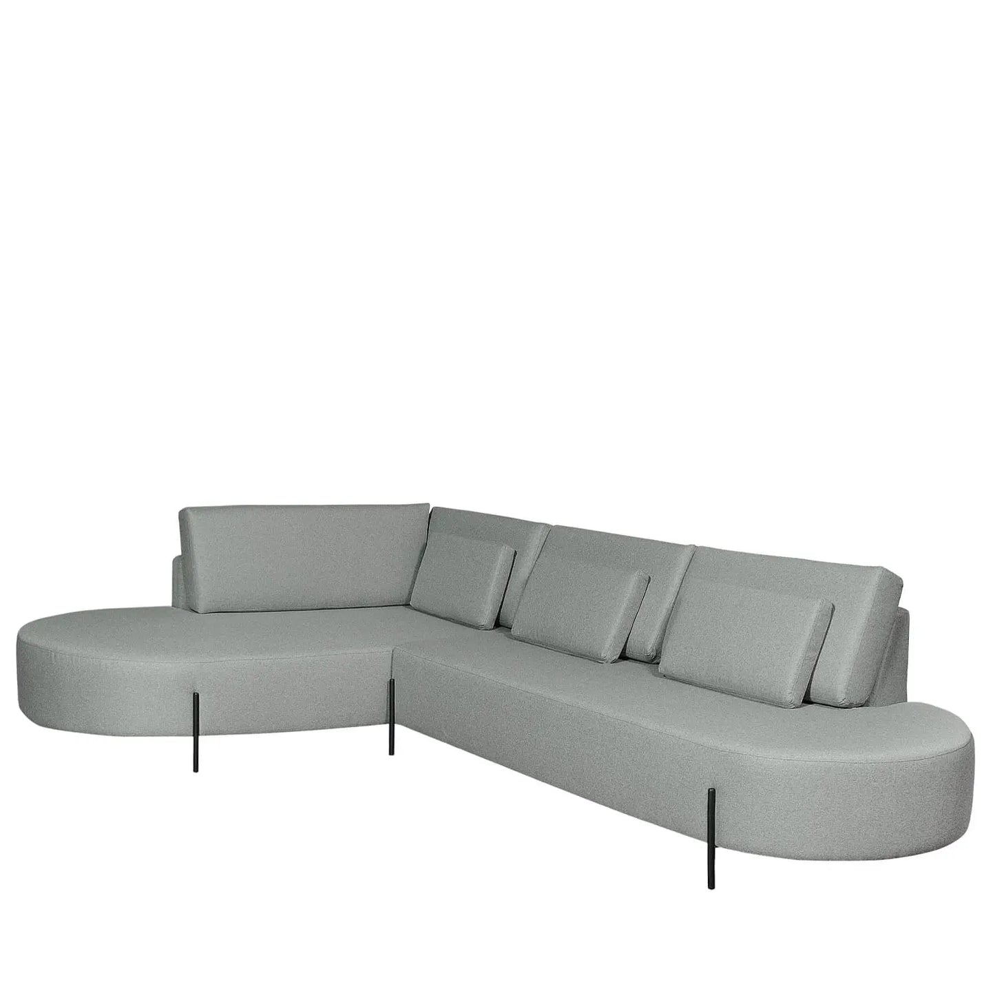 Homedock Sofá com Chaise Lado Esquerdo Portman 309 cm - Linho Verde Sálvia Criativa