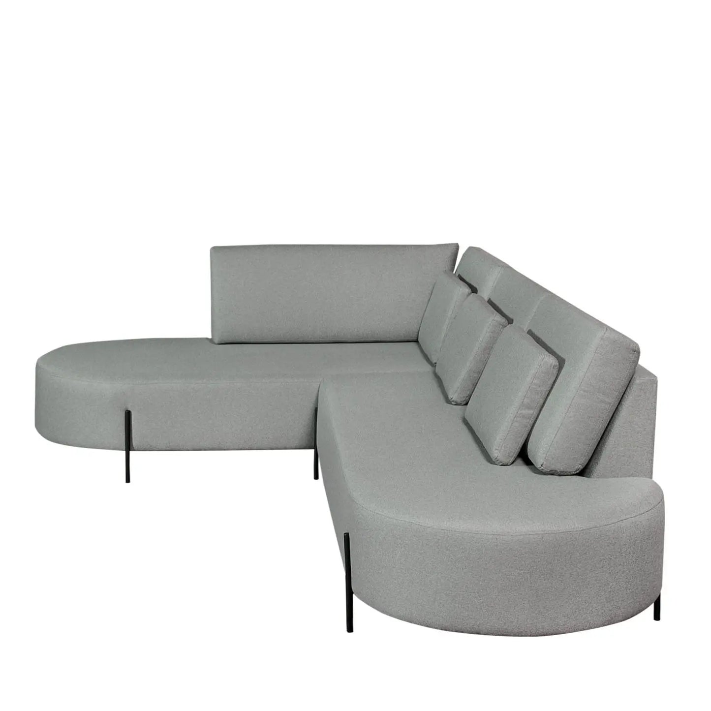 Homedock Sofá com Chaise Lado Esquerdo Portman 309 cm - Linho Verde Sálvia Criativa