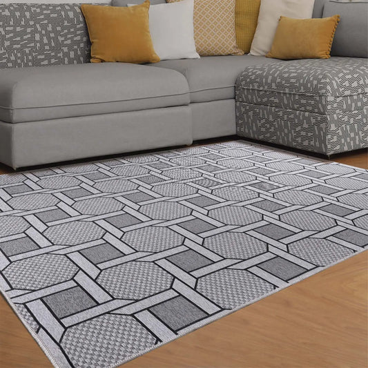 Homedock Tapete Chain Cinza 200 x 250 cm J.