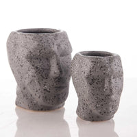 Homedock Vaso Decorativo Cerâmica Culver Cinza Granito 11 cm Ceramica