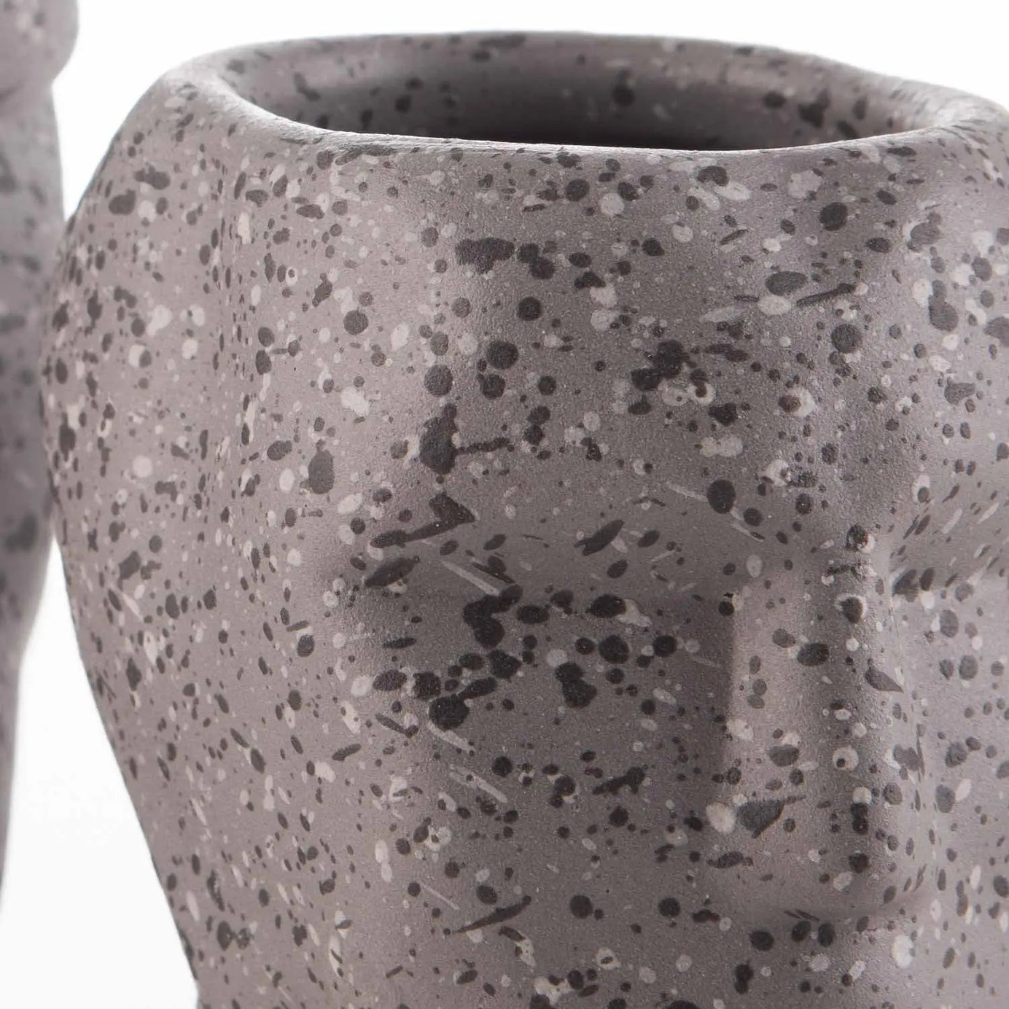 Homedock Vaso Decorativo Cerâmica Culver Cinza Granito 14 cm Ceramica