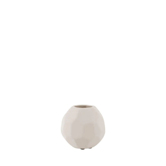 Homedock Vaso Decorativo em Cerâmica  Hexa Off White 13 cm DEVITRO