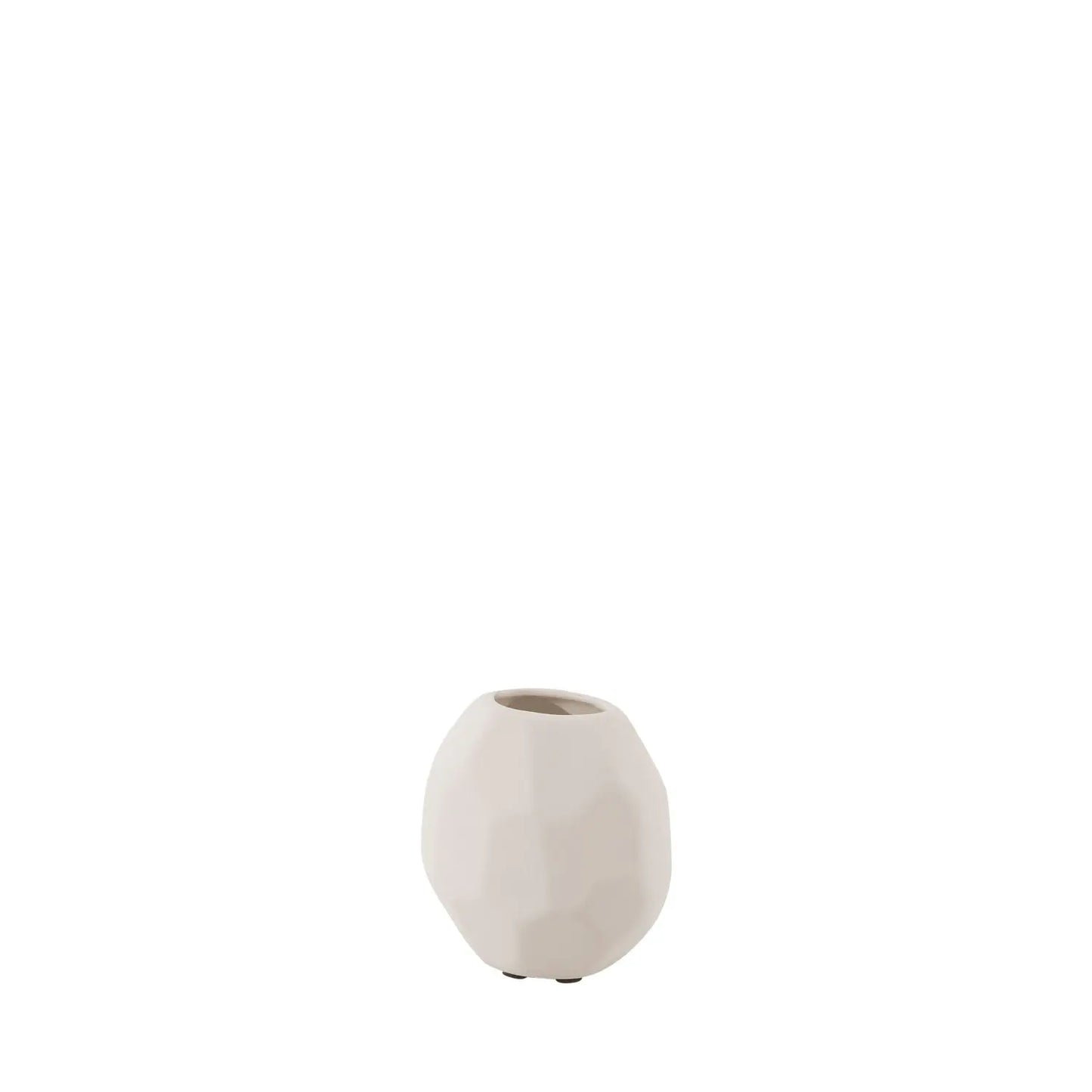 Homedock Vaso Decorativo em Cerâmica  Hexa Off White 13 cm DEVITRO