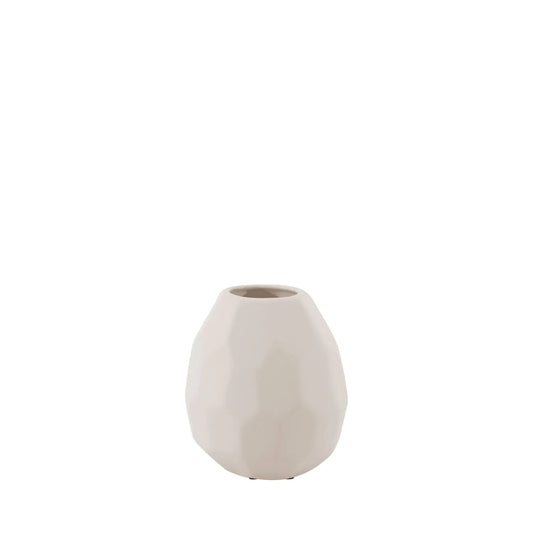Homedock Vaso Decorativo em Cerâmica  Hexa Off White 16 cm DEVITRO