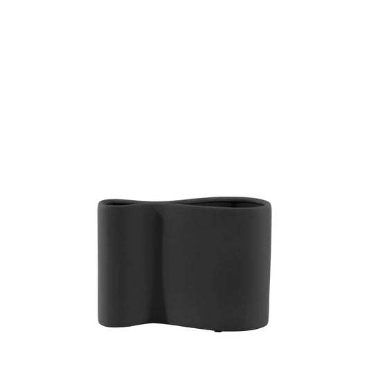 Homedock Vaso Decorativo em Cerâmica Lizah Preto 25 cm DEVITRO