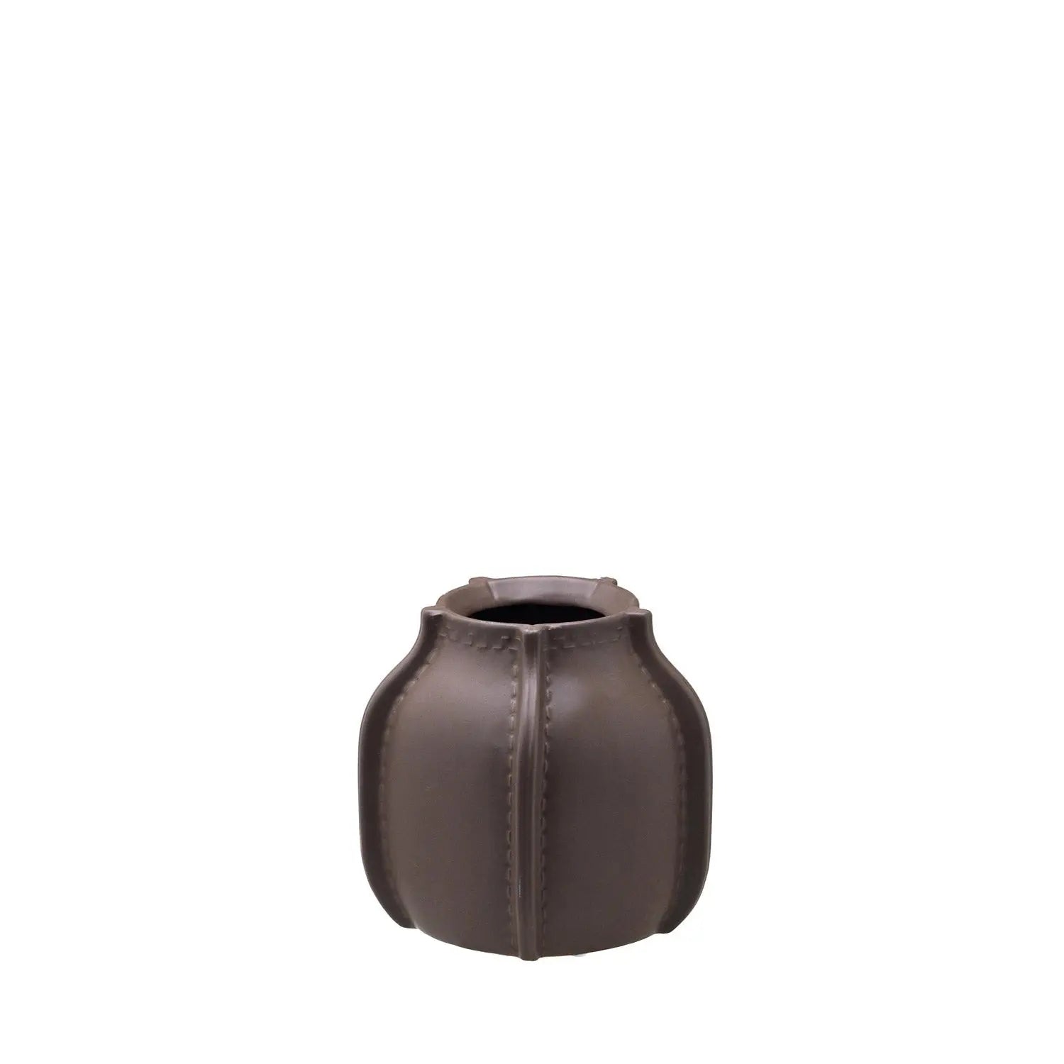 Homedock Vaso Decorativo em Cerâmica Marrom 14 cm Mabruk