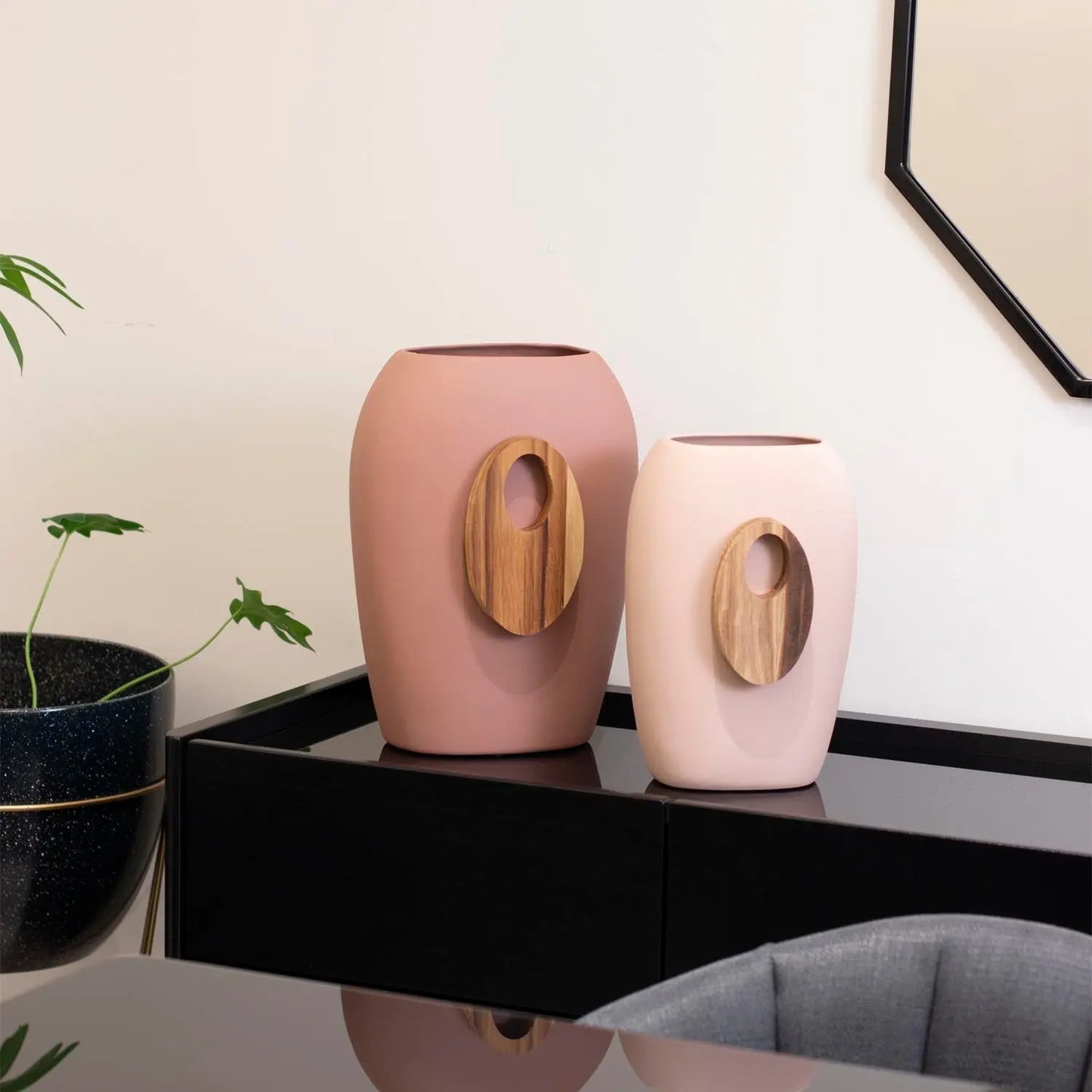 Homedock Vaso Decorativo em Cerâmica Sams Argila 33 cm Devitro