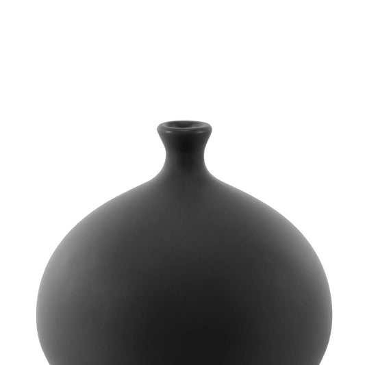 Homedock Vaso de Cerâmica Funchal Preto 17 cm Novo tempo Cerâmica