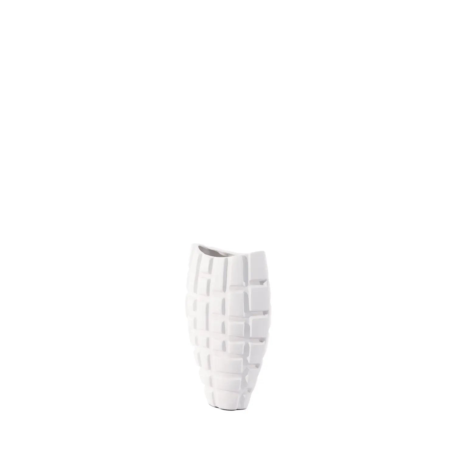 Homedock Vaso de Cerâmica Viana Off White 30 cm Novo tempo Cerâmica