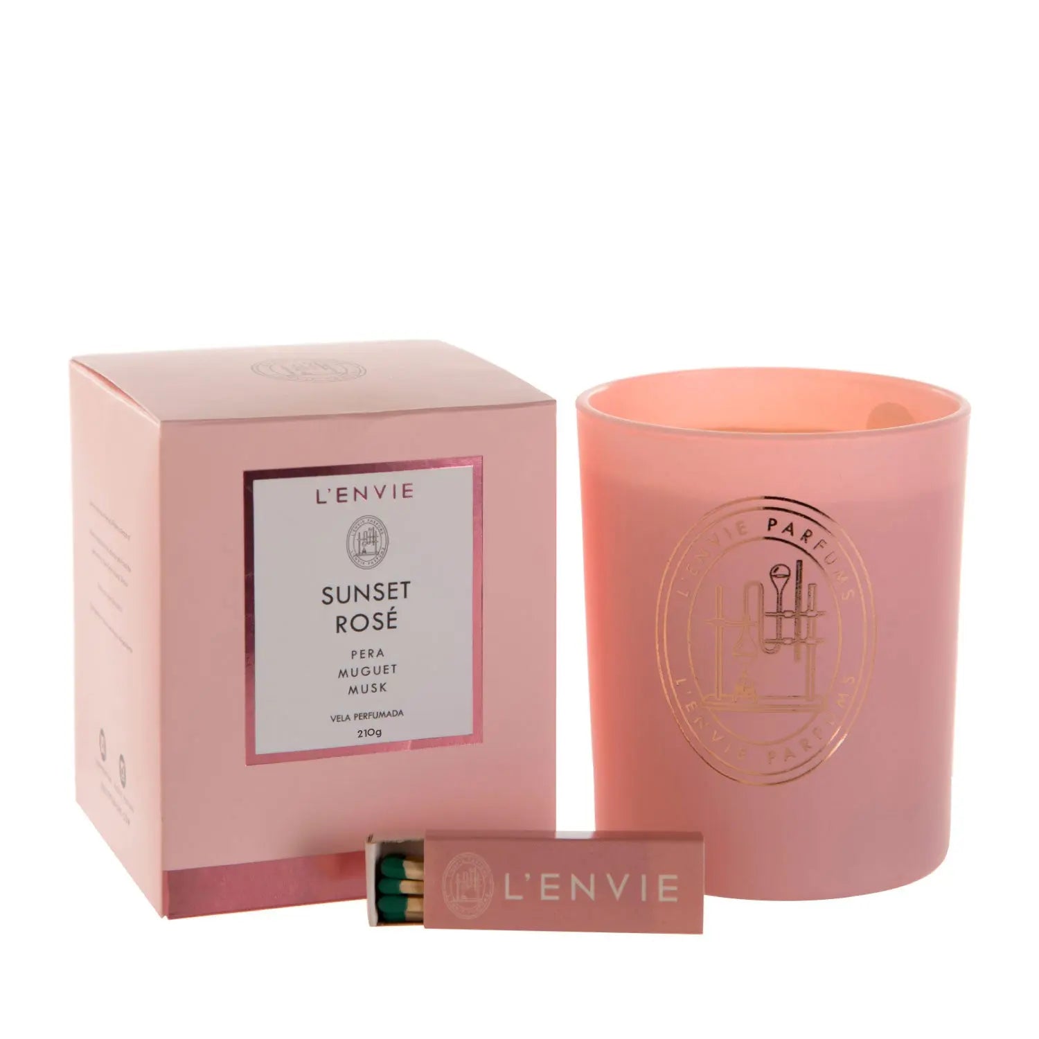 Homedock Vela Copo Perfumada Sunset Rosé - 210 gr L envie