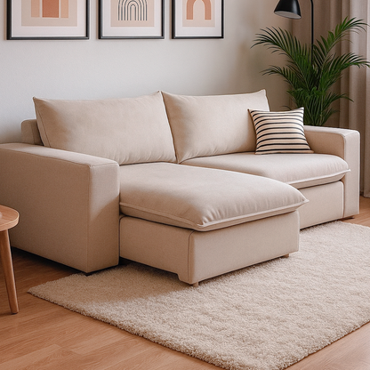 Sofá Retrátil e Reclinável 3 Lugares Fenrys 195 cm - Linho Bege