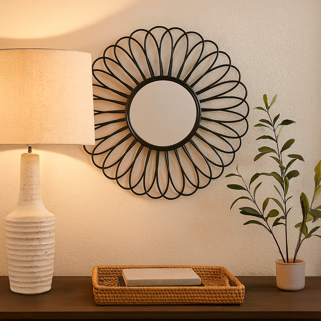 Espelho Decorativo Darlan Preto 60 cm