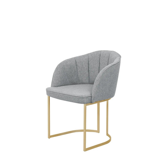 Cadeira Beverly - Dourado c/ Linen Cinza