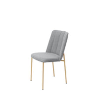 Conjunto de 2 Cadeiras Elis - Dourado c/ Linen Cinza