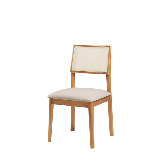Homedock Cadeira Magnus - Natural c/ Linho Bege Carmo Móveis