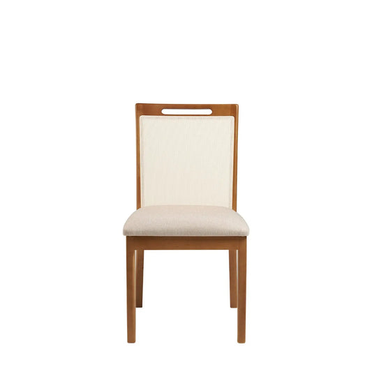 Homedock Cadeira Liana - Imbuia c/ Linho Off White Carmo Móveis