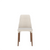 Conjunto de 2 Cadeiras de Madeira Maciça Estofada Lara - Natural c/ Linho Off White - Champanhe