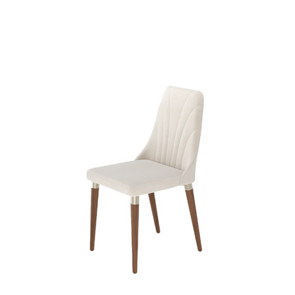 Conjunto de Jantar Mesa Retangular com Vidro Avena 6 Cadeiras Lara Off White c/Linho Off White