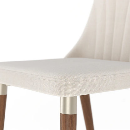 Conjunto de Jantar Mesa Retangular com Vidro Avena 4 Cadeiras Lara Off White c/ Linho Off White