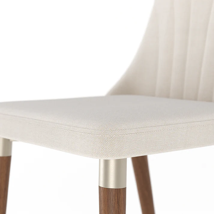 Conjunto de Jantar Mesa Retangular Avena 4 Cadeiras Lara Canella c/ Linho Off White
