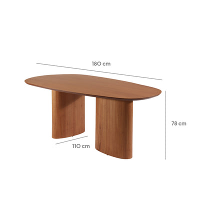 Mesa de Jantar Orgânica para 6 Lugares Gaya 180 cm - Natural