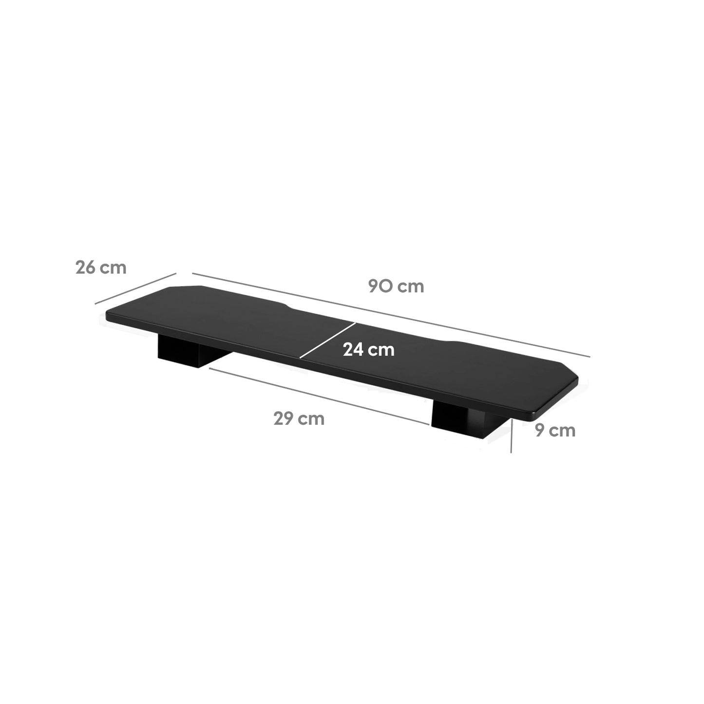 Mesa com Regulagem de Altura Elétrica e Stand Lift 134 cm - Preto Fosco c/ Prata