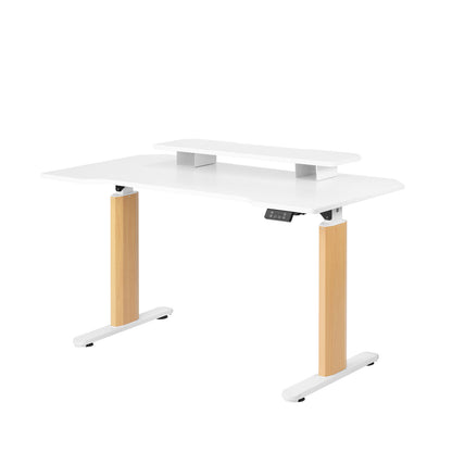 Mesa com Regulagem de Altura Elétrica e Stand Lift 134 cm - Branco Fosco c/ Mel