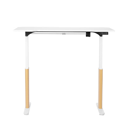 Mesa com Regulagem de Altura Elétrica e Stand Lift 134 cm - Branco Fosco c/ Mel