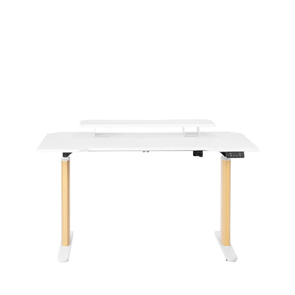 Mesa com Regulagem de Altura Elétrica e Stand Lift 134 cm - Branco Fosco c/ Mel