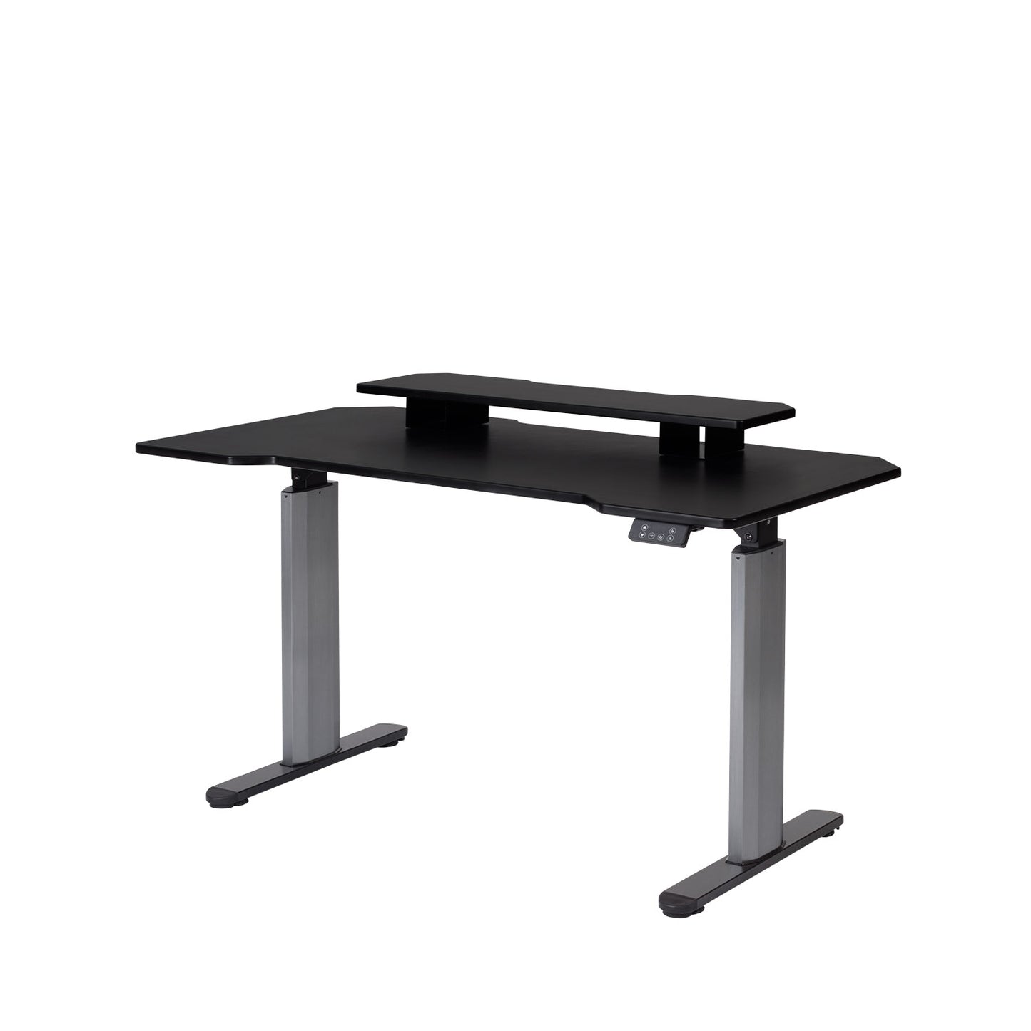 Mesa com Regulagem de Altura Elétrica e Stand Lift 134 cm - Preto Fosco c/ Prata