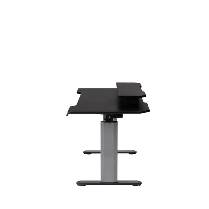 Mesa com Regulagem de Altura Elétrica e Stand Lift 134 cm - Preto Fosco c/ Prata