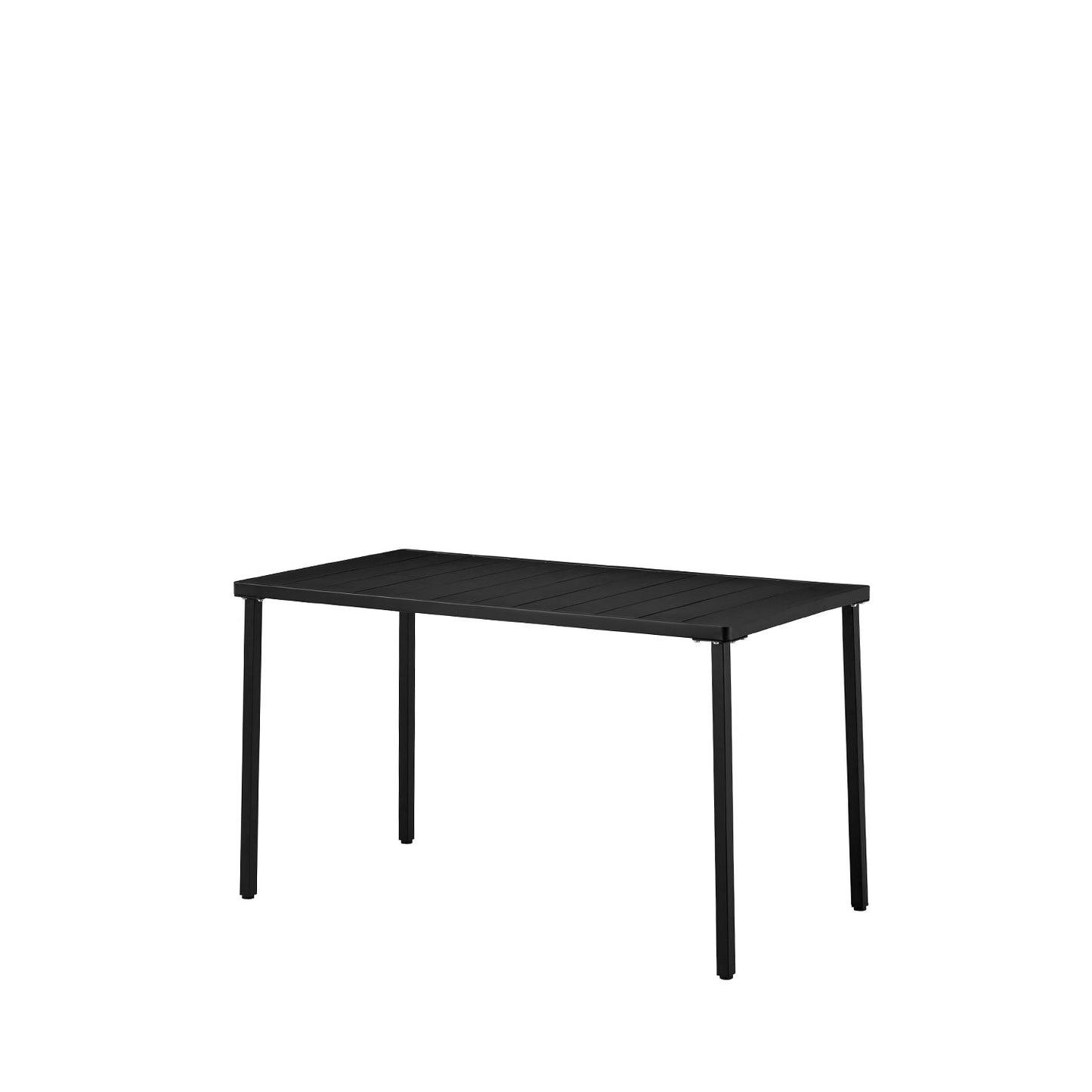 Mesa Retangular de Área Externa em Aço para 4 Lugares Cyon 130 cm - Preto