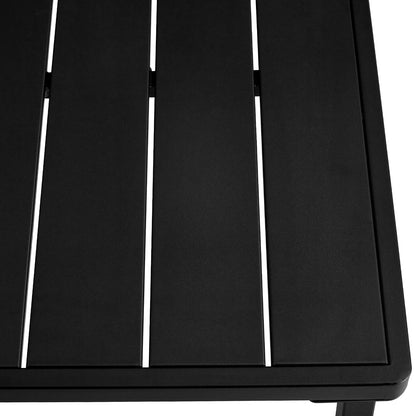 Mesa Retangular de Área Externa em Aço para 4 Lugares Cyon 130 cm - Preto