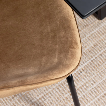 Kit de 2 Cadeiras Hannah - Veludo Mostarda c/ Preto