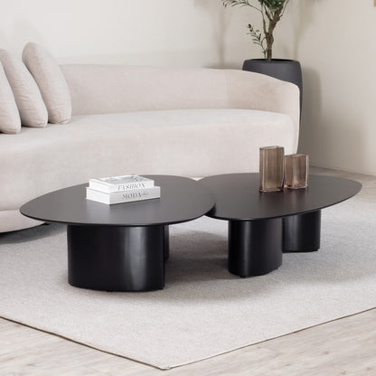 Mesa de Centro Orgânica Gaya Baixa 120 cm - Preto Fosco