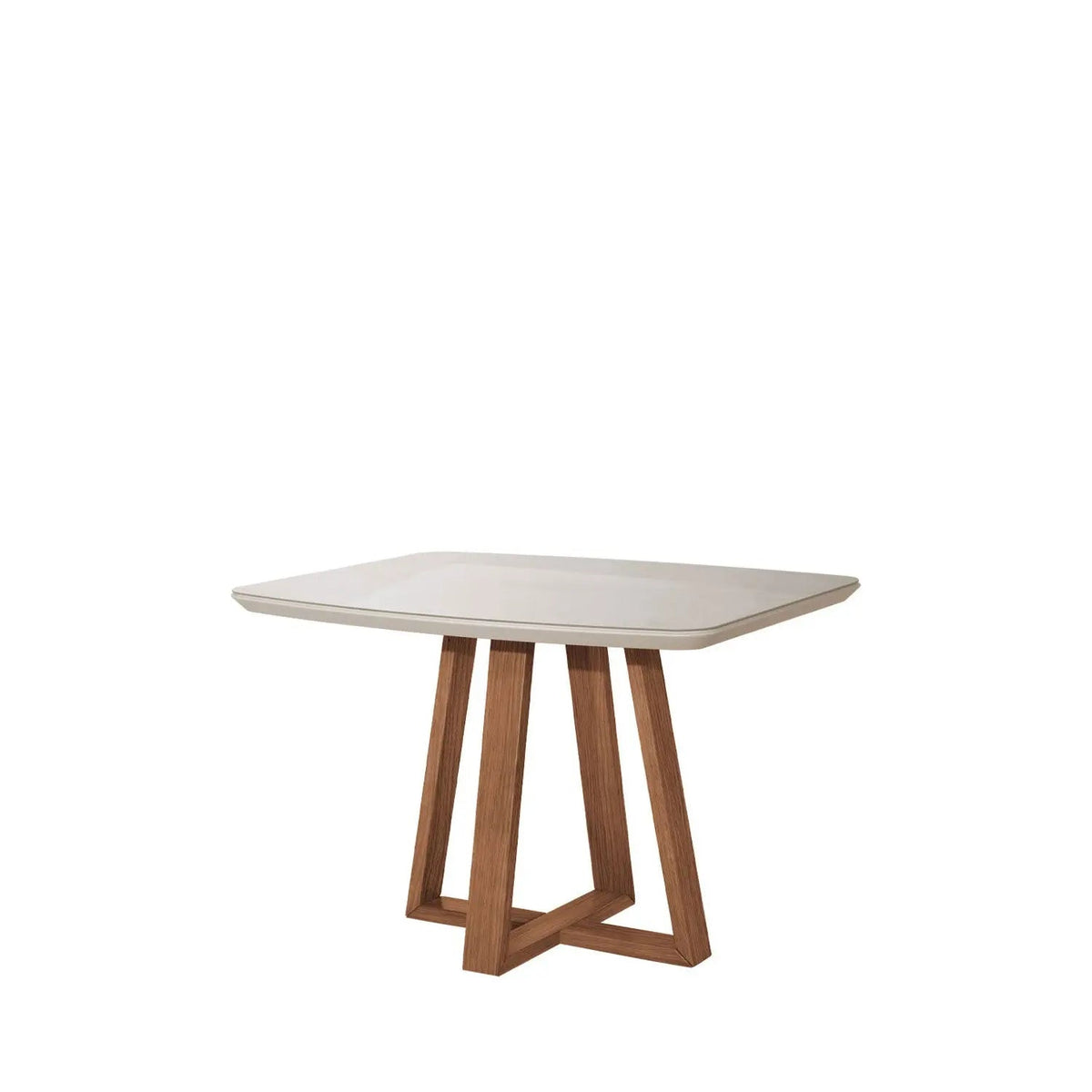 Homedock Conjunto de Jantar Mesa com Vidro Bennett 4 Cadeiras Ella - Natural c/ Mescla Cinza Móveis Província