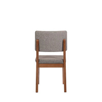 Homedock Conjunto de Jantar Mesa com Vidro 4 Cadeiras Ella - Natural c/ Mescla Cinza Móveis Província