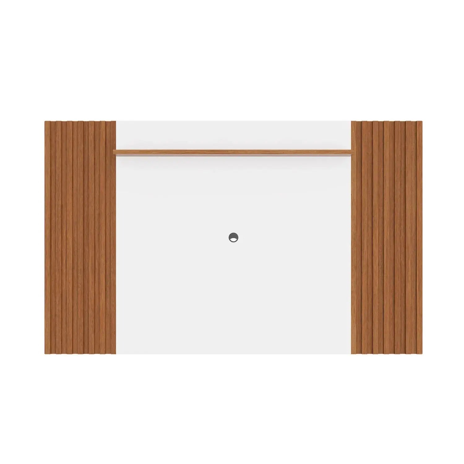 Homedock Rack Flynt com Painel Allure 220 cm - Branco Fosco c/ Natural Móveis Província