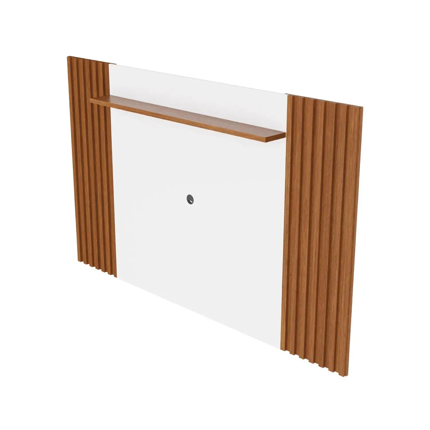 Homedock Rack Flynt com Painel Allure 220 cm - Branco Fosco c/ Natural Móveis Província