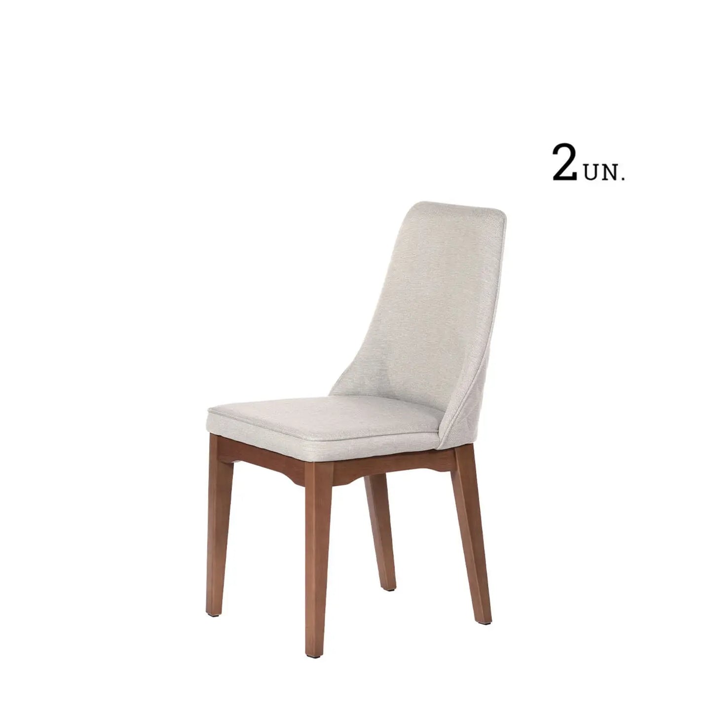 Homedock Conjunto de 2 Cadeiras Elsie Matelassê - Linho Off White c/ Natural Móveis Província