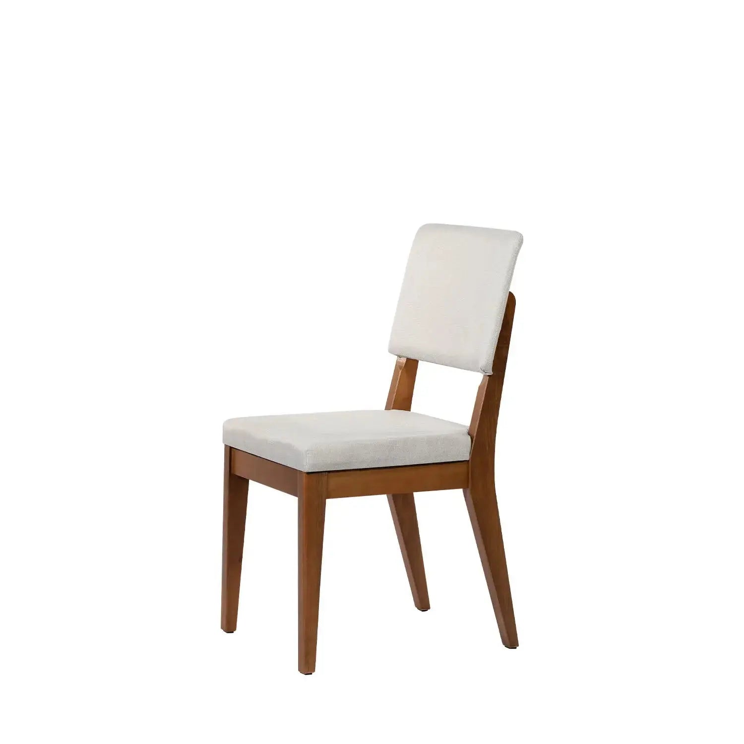 Homedock Conjunto de Jantar Mesa com Vidro 6 Cadeiras Ella - Natural c/ Off White Móveis Província