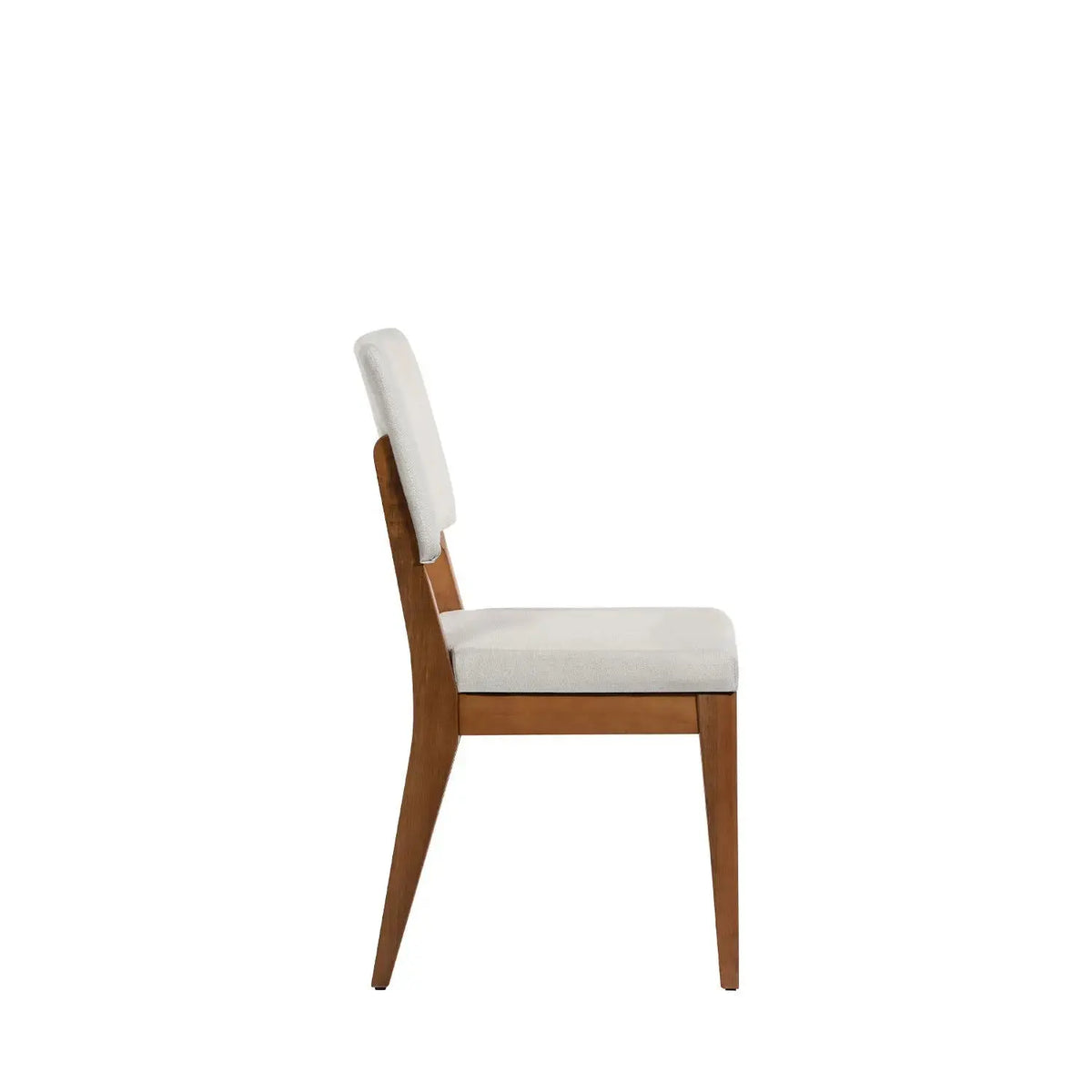Homedock Conjunto de Jantar Mesa com Vidro Bennett 4 Cadeiras Ella - Natural c/ Off White Móveis Província
