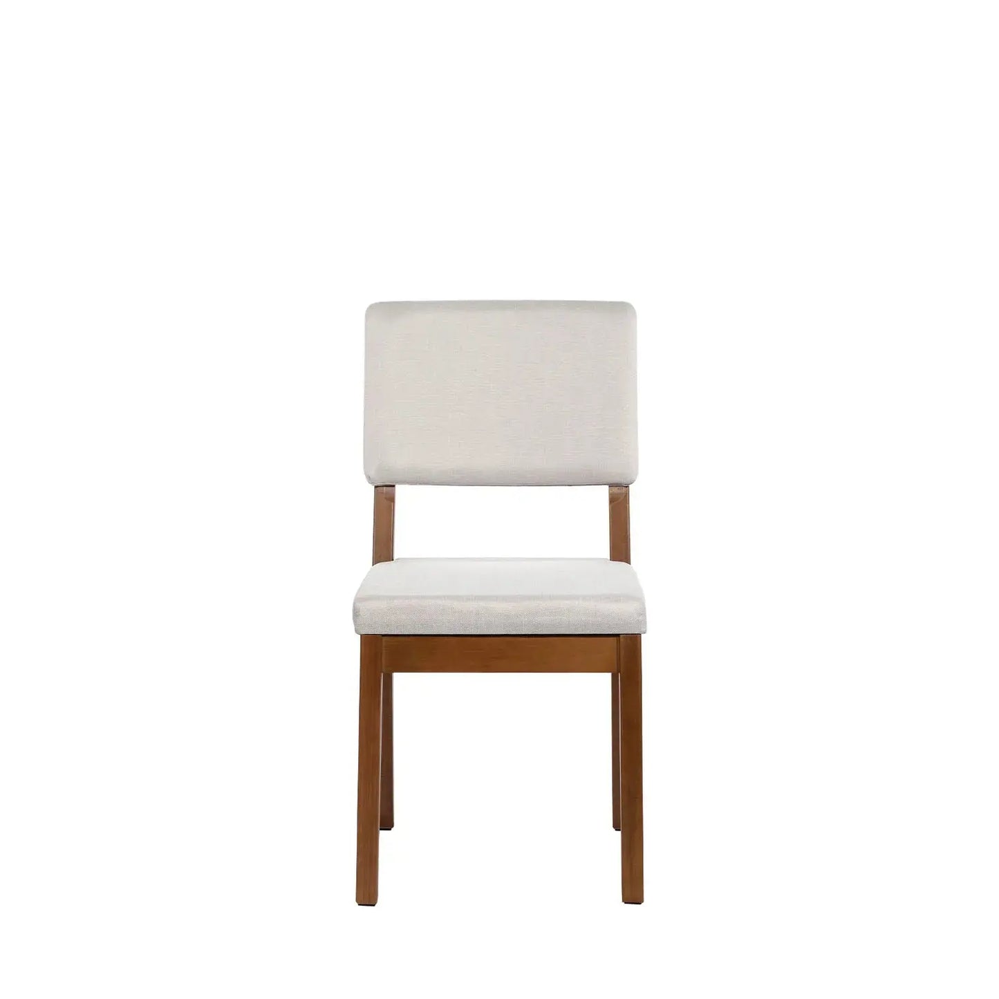 Homedock Conjunto de Jantar Mesa com Vidro Bennett 4 Cadeiras Ella - Natural c/ Off White Móveis Província