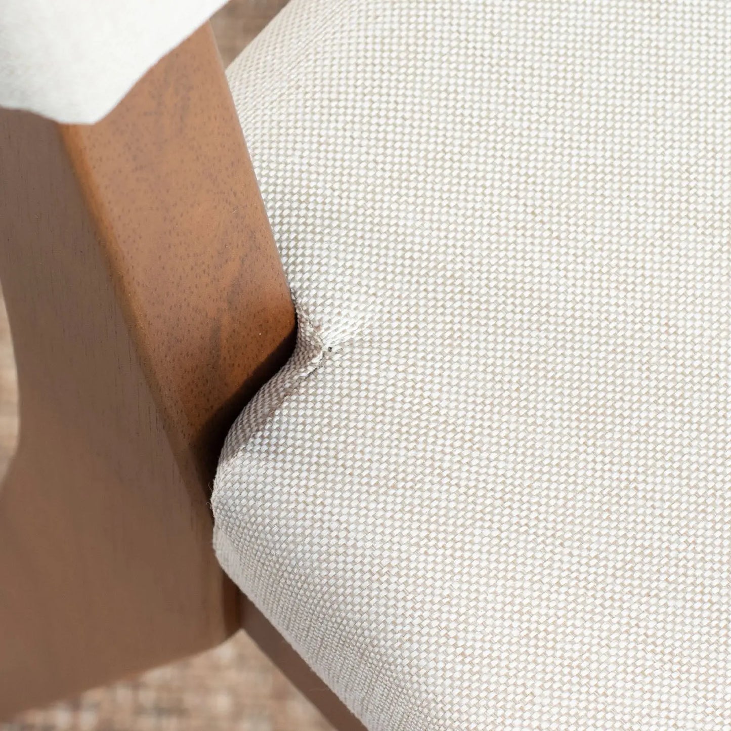 Homedock Conjunto de Jantar Mesa com Vidro Bennett 4 Cadeiras Ella - Natural c/ Off White Móveis Província