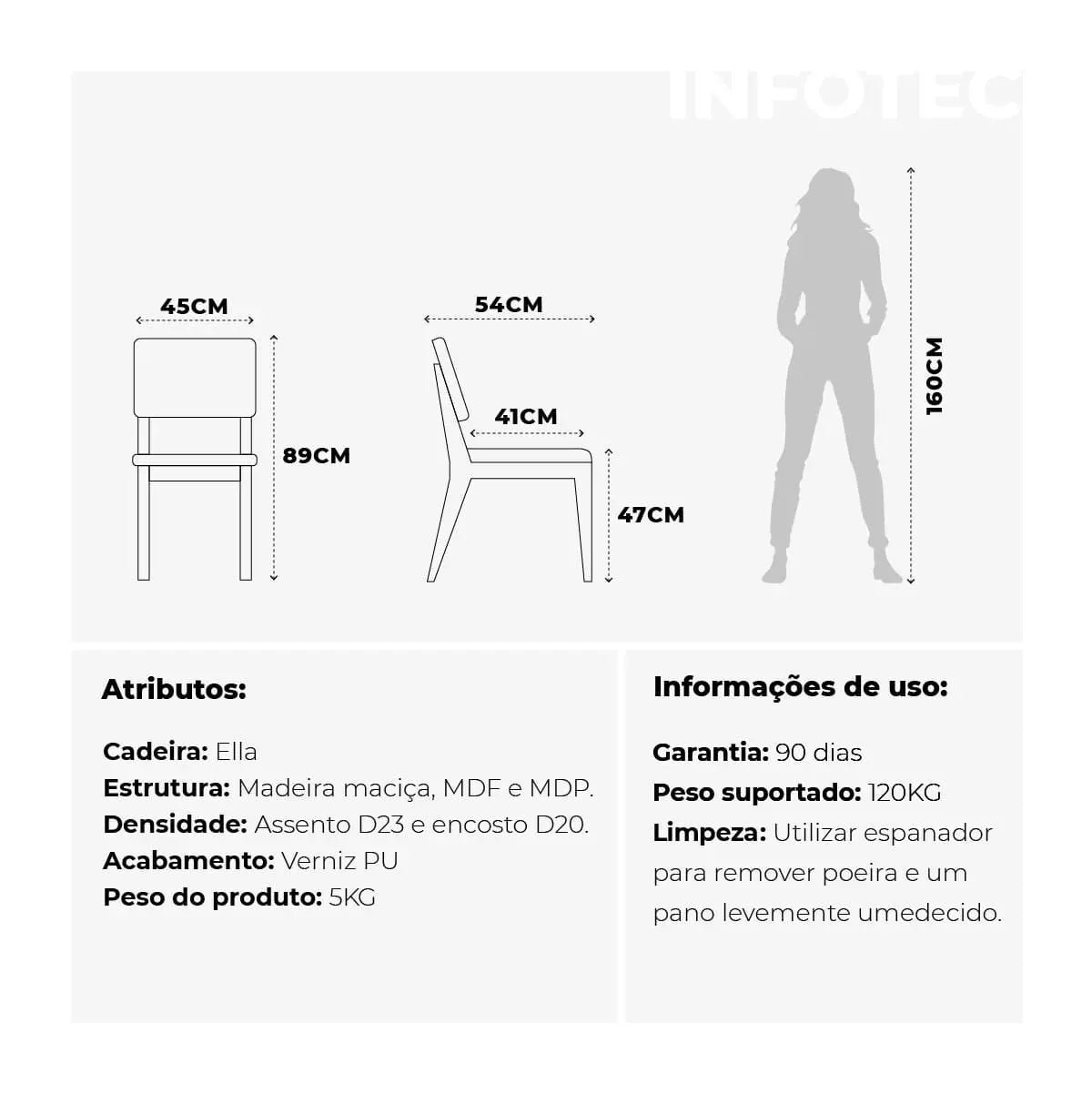 Homedock Conjunto de Jantar Mesa com Vidro Bennett 4 Cadeiras Ella - Natural c/ Off White Móveis Província