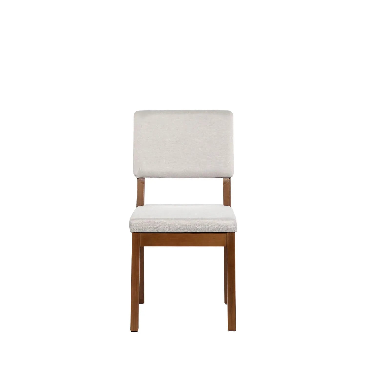 Homedock Conjunto de Jantar Mesa com Vidro 4 Cadeiras Ella - Natural c/ Off White Móveis Província