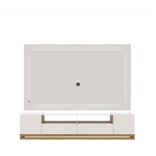 Homedock Rack Rennes com Painel Oslo 217 cm - Freijó c/ Off White Móveis Província