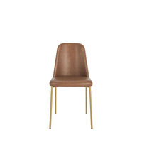 Conjunto de 2 Cadeiras Lucille - Dourado c/ PU Caramelo