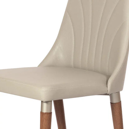 Conjunto de Jantar Mesa Retangular com Vidro Avena 4 Cadeiras Lara Off White Fosco c/ PU Off White