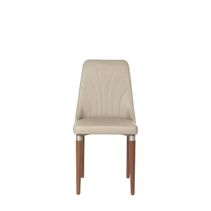 Conjunto de Jantar Mesa Retangular com Vidro Avena 4 Cadeiras Lara Off White Fosco c/ PU Off White